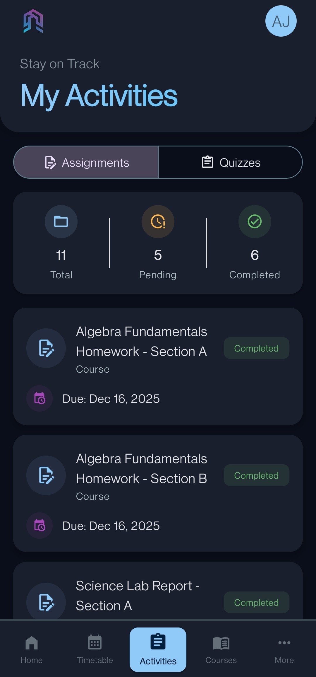 Quizzes and Assignments